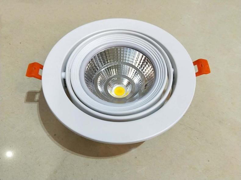 Embedded Downlight Single Head Round Adjustable Deep Anti-Glare Spotlight LED Down Lamp for Home Hotel Store Replaceable Light Source