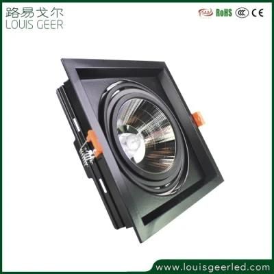 High Quality 12W Dimmable Black White LED Grille Downlight for Meeting Room