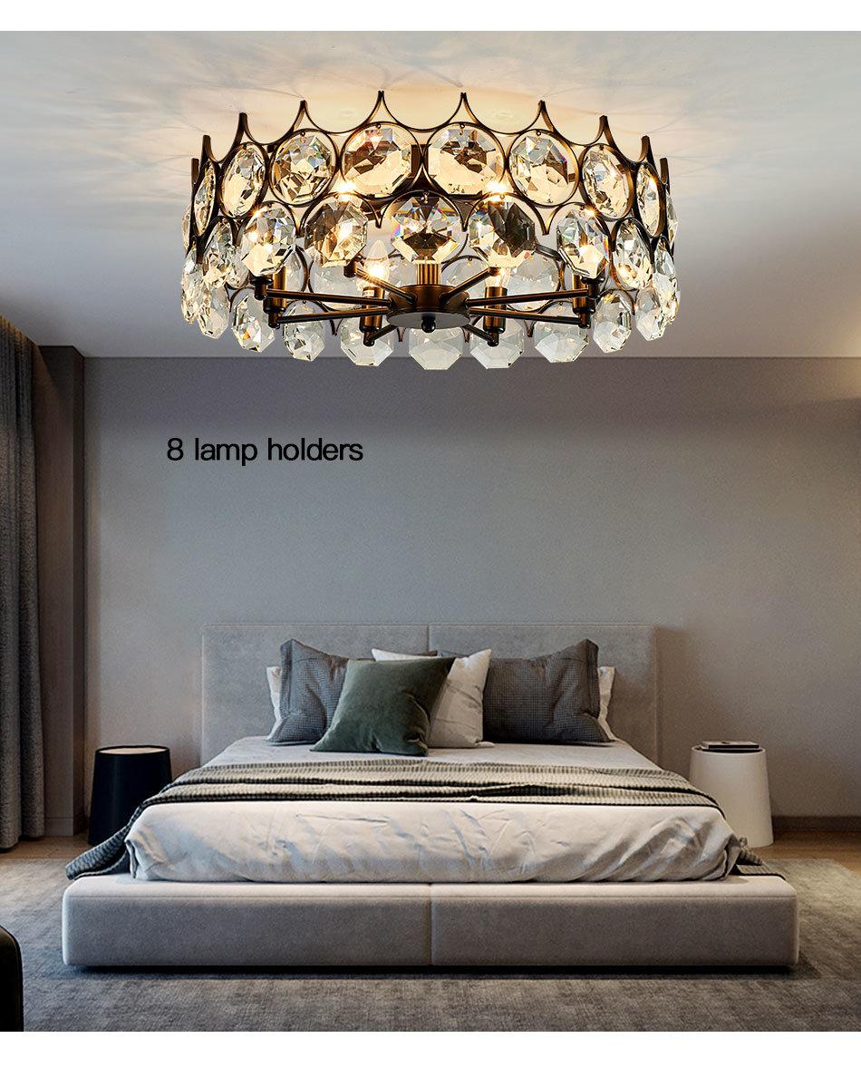 Round Luxury Hall Industrial Hanging Lamp Chandelier Crystal Lamp for Hotel