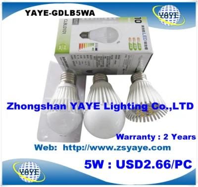 Yaye Hottest Sell 6W E27 LED Bulb / Aluminum 6W E27 LED Bulb / Dimmable 6W E27 LED Bulb