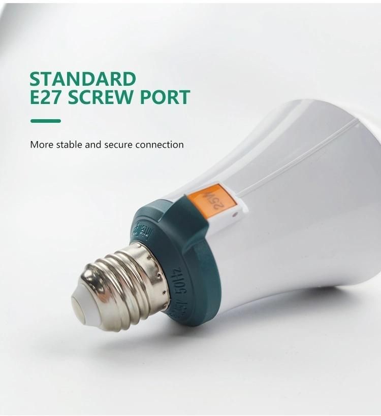 2022 AC 100-256V 25W Rechargeable Battery Lighting LED Emergency Light E27 Bulb for Indoor Home