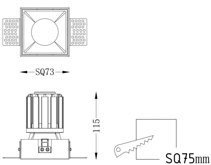 15W Square Trimless LED Spotlight