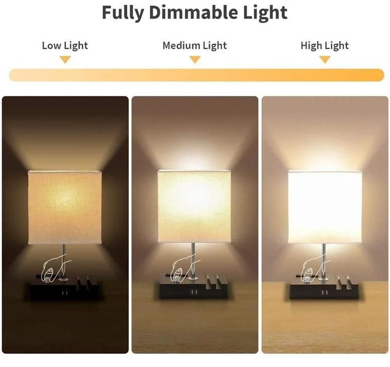 Modern LED Dimmable Indoor Bedroom Home USB Rechargeable Table Lamp