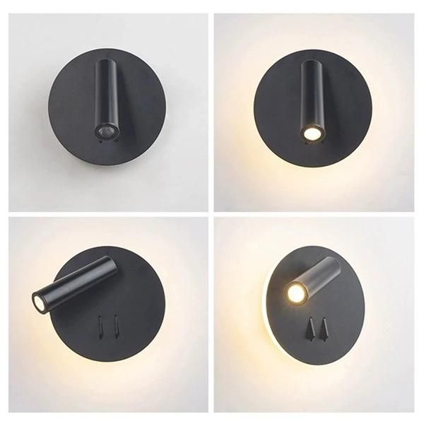 Modern Rotatable Bedside LED Wall Lamp Surface Mounted Reading Lamp for Hotel