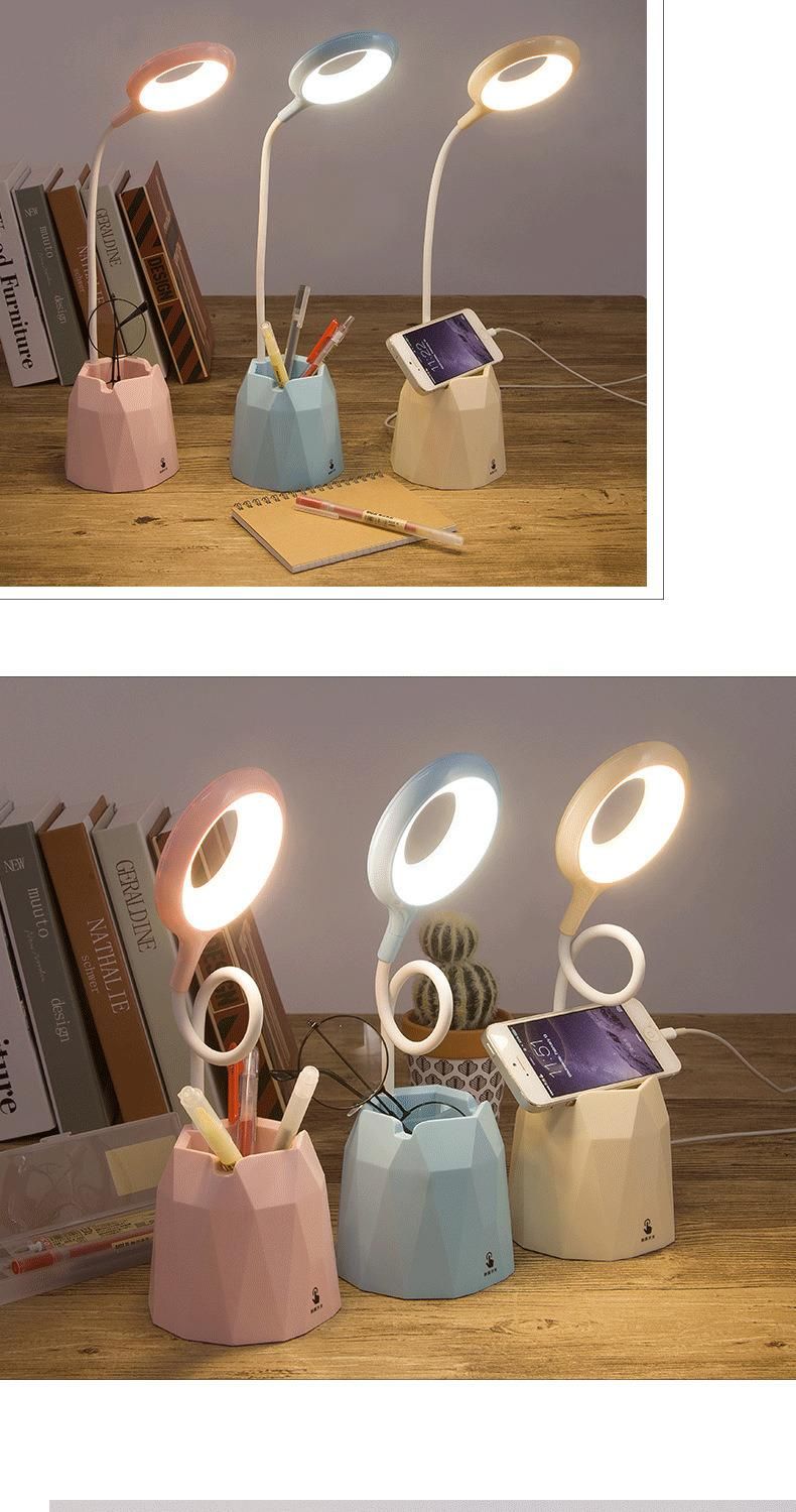 Charging LED Table Lamp Creative Book Light Pen Holder