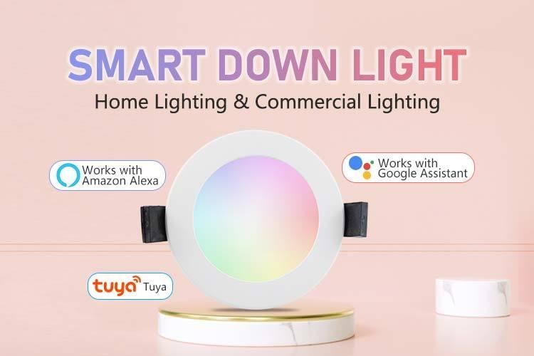 RGB+CCT 2700K-6000K WiFi Tuya Smart LED Ceiling Downlight