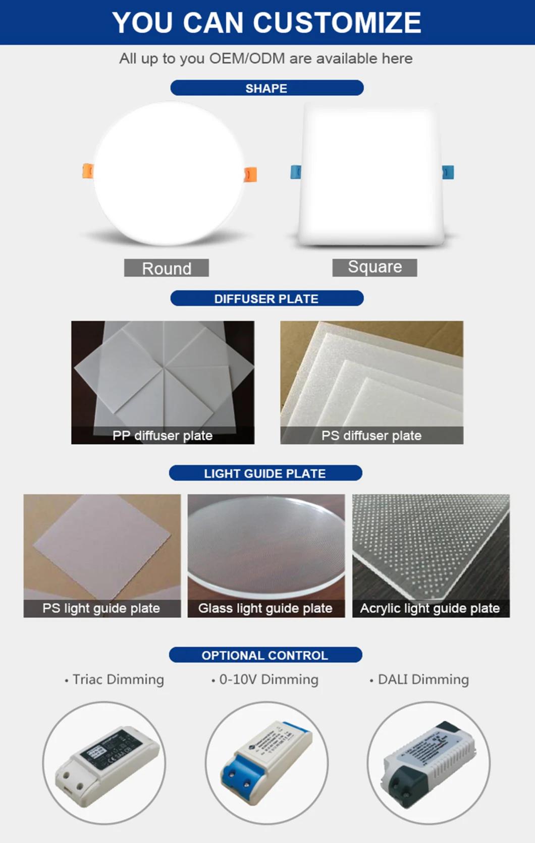 High Quality Cheap Price Indoor Wood Grain Border LED Light Recessed Round LED Panel Light