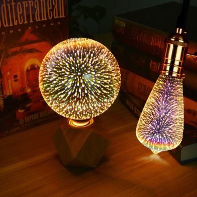3D LED Bulb 220V Star Heart Diamond Edison Night Light Filament Lamp