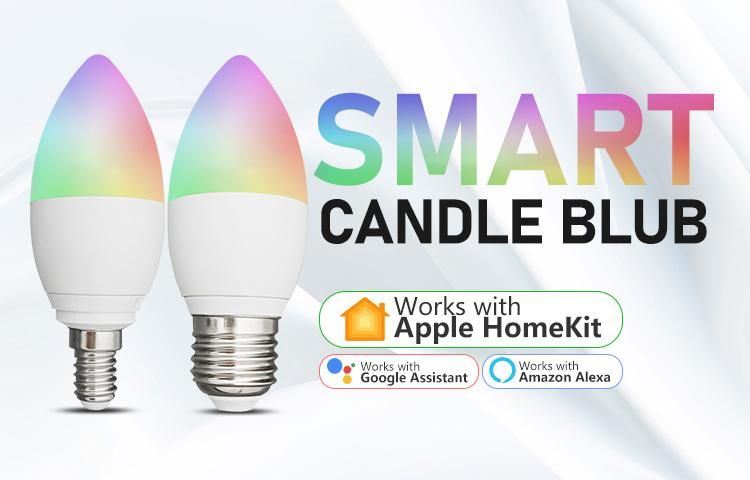 WiFi + Bluetooth Connected & Multiple Apps Supported Smart Candle Bulb