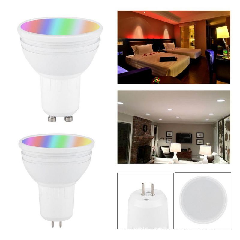 Smart Lights Indoor LED Spotlight 4W MR16 RGB+CCT LED Spotlight with Smart Phone APP Control 2700-6500K