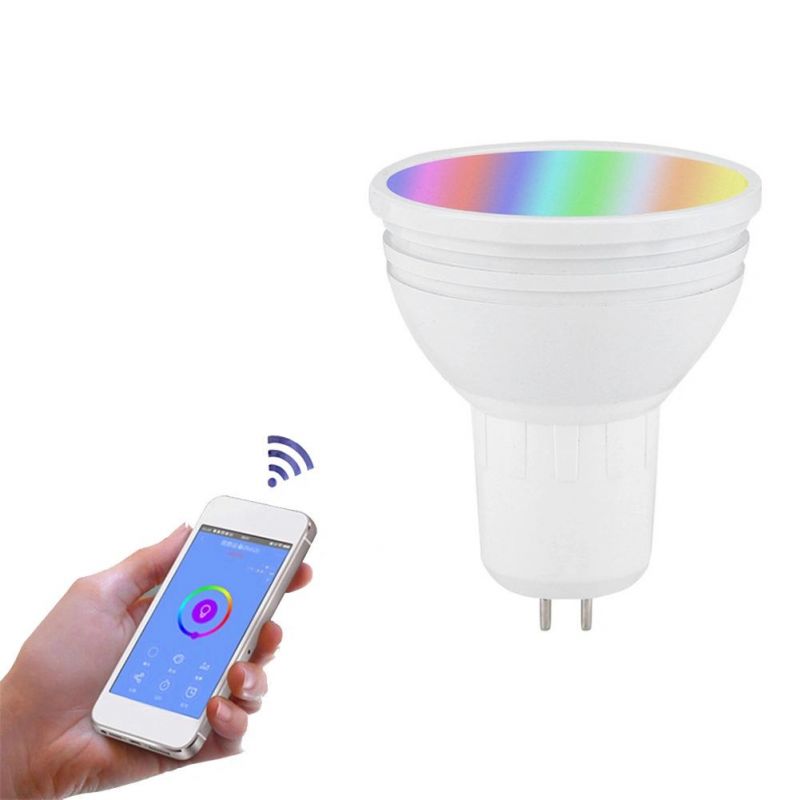 5W WiFi RGB LED Spotlight Bulb Alexa/Google Home/Tuya APP Controlled Smart Light Bulb MR16