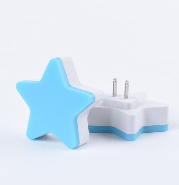 Star Night Light Children′s Bedroom Cute Plug in Light Decoration Emergency Lamp for Kids