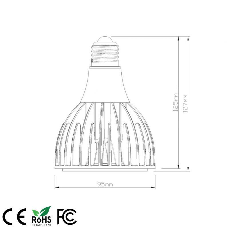 75W Jm Retrofit PAR 30 LED Bulb E27 E26 PAR30 LED Light 25W