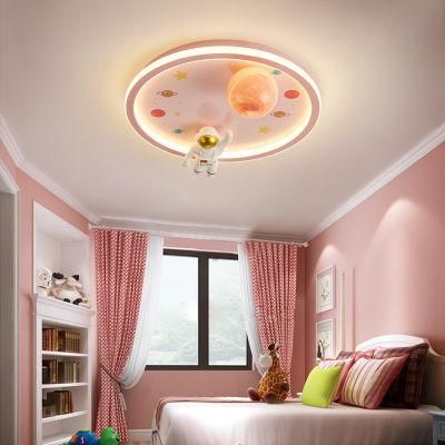 Creative Astronaut Children&prime;s Room Ceiling Lamp Cartoon LED Planet Spaceman Boy Smart LED Ceiling Light