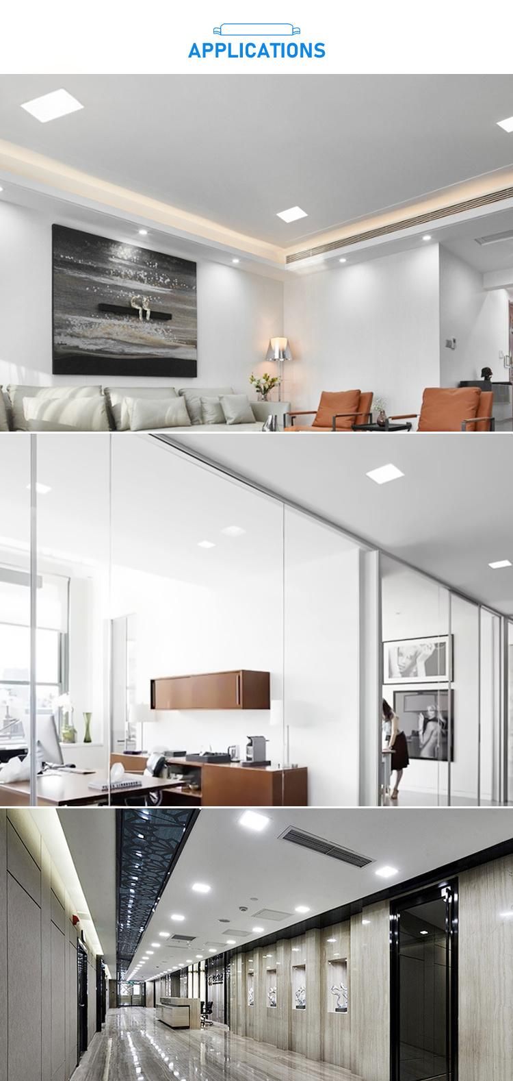 Frameless Square Die-Casting Aluminum SKD Panel Lights for Living Room
