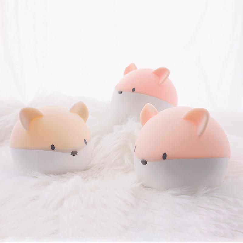 LED Night Lamp Kids USB Chargeable Cute Mouse Baby Nursery Lamp Silicone Night Light