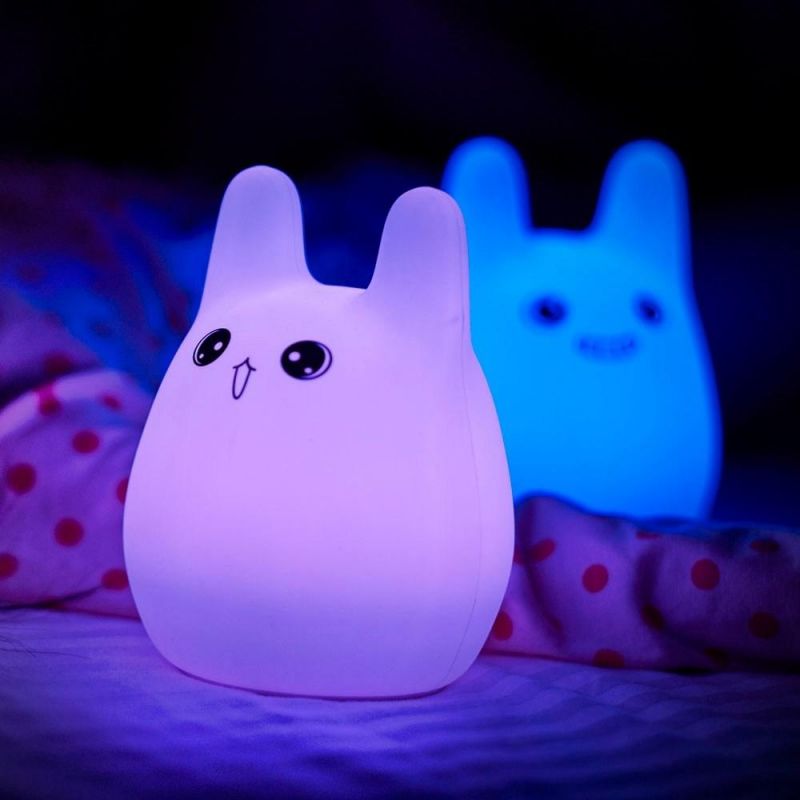 Energy Saving 7 Colors Cute Rabbit Baby Night Light LED Night Light USB Rechargeable
