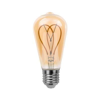 Golden Glass St64 LED Filament Bulb 4W E27 B22