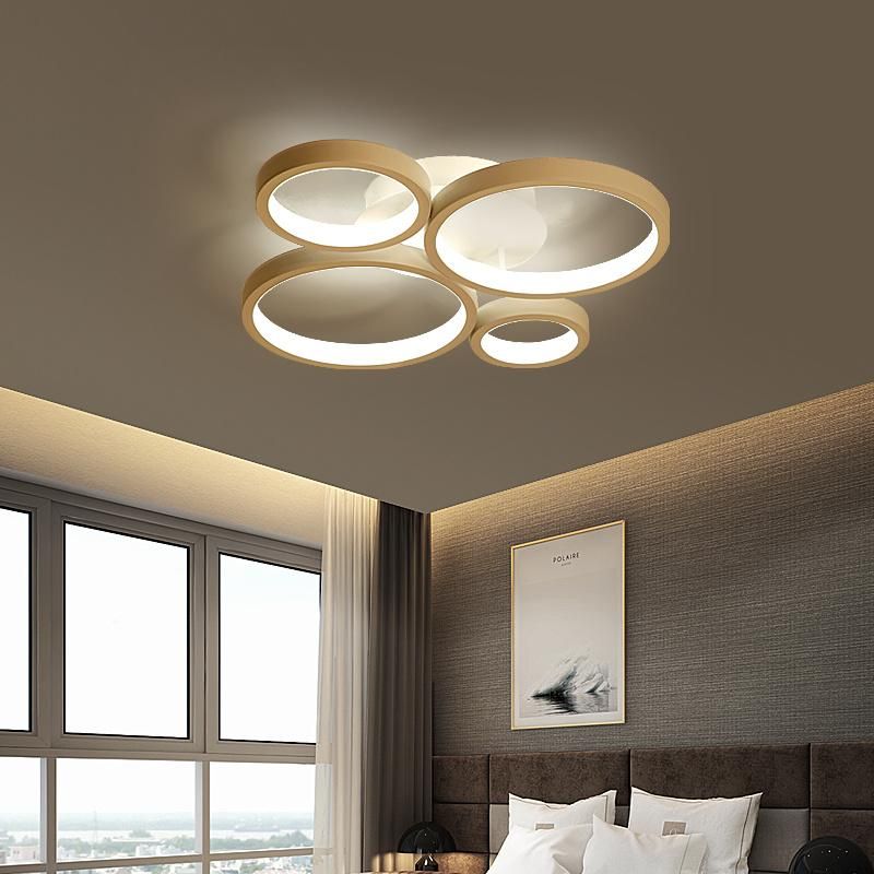 2021 New Modern Rings Living Room Hotel Acrylic LED Ceiling Lamp