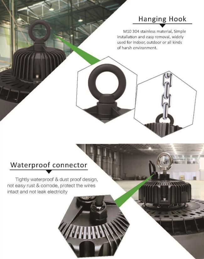 IP65 UFO High Bay LED Lights Induction High Bay 50W 100W 150W 200W 240W 170lm/W 5 Years Warranty LED Hangar High Bay Lighting