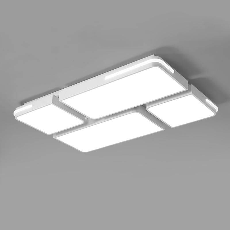 Linear LED Flush Light Fixture with Acrylic Shade Modern Design