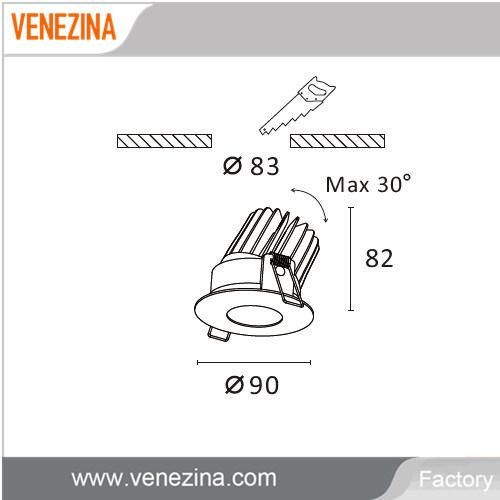 R6171 15W 1150lm COB LED Adjustable High Quality Interior LED Small Spotlight