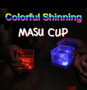 Promotional Gift Liquip Colorful Light up Cups for Party KTV Bar DJ Square LED Japan Masu Cup