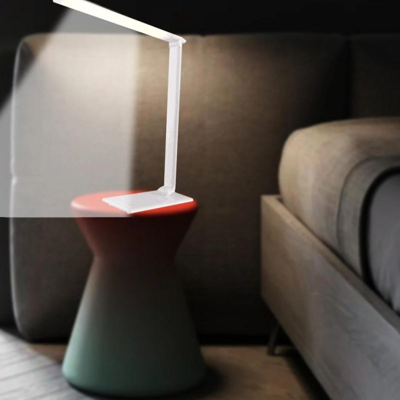 LED Table Lamp with Wireless Charge USB Port for Smartphone and Watch