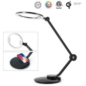Ht8881 LED Table Lamp Qi Certificate Wireless Charger 5V 2.1A USB Quick Charge Dim Modern Desk