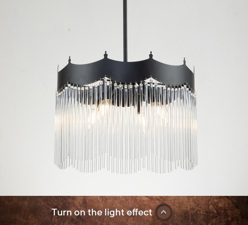 Luxury Crystal Chandelier Living Room Post-Modern Simple Atmosphere Dining Room Glass Rod Room Art Bedroom Nordic Lamps