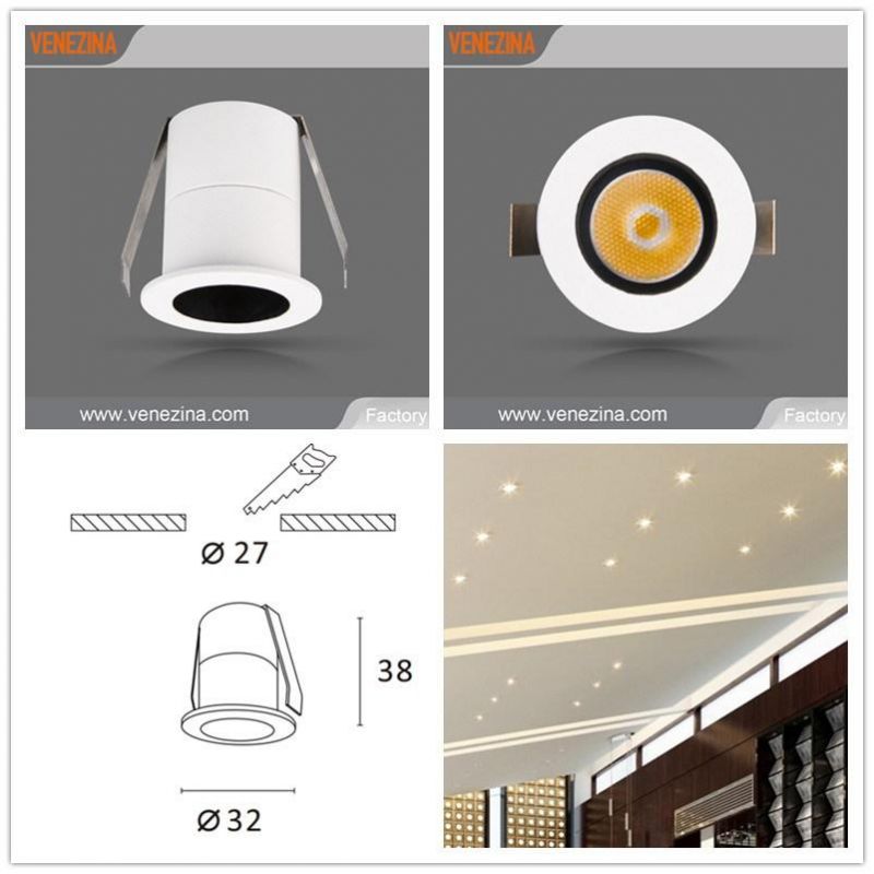 LED Recessed 1W 3W Down Light Ce, RoHS Approved Downlight