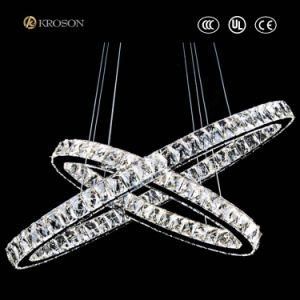 Modern Crystal LED Pendant Lamp with Stainless Steel Fixture