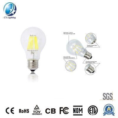 Most Popular LED Filament Amber Bulb G95 8W E27/B22 960lm Equal 100W with Ce RoHS, EMC, LVD Warranty 2 Years