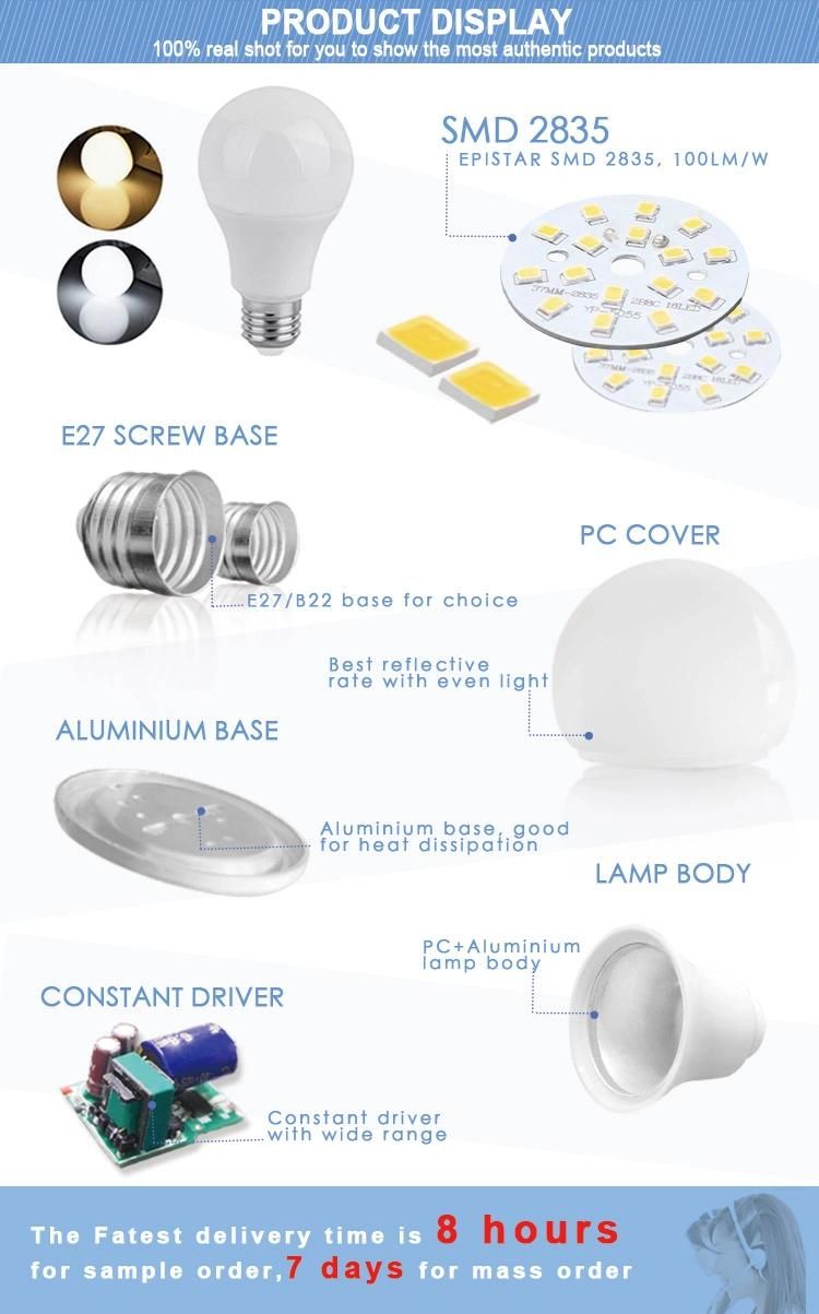 ISO9001 Bombillas LED 12W LED Bulbs Cool White 6500k