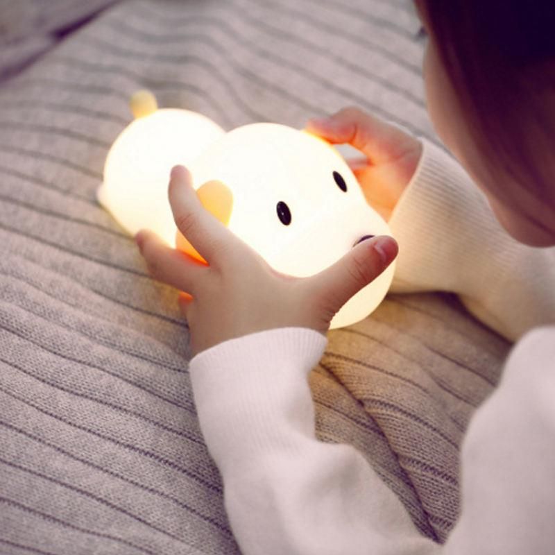 Dropshipping Bedside Silicone Small Dog Silicone LED Night Light Timing for Kids USB Rechargeable Table Lamp Bedroom Light