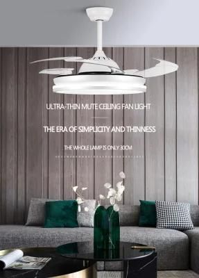 110-220V 42 Inch Home Smart Decorative Remote Control Ceiling Fan with Light