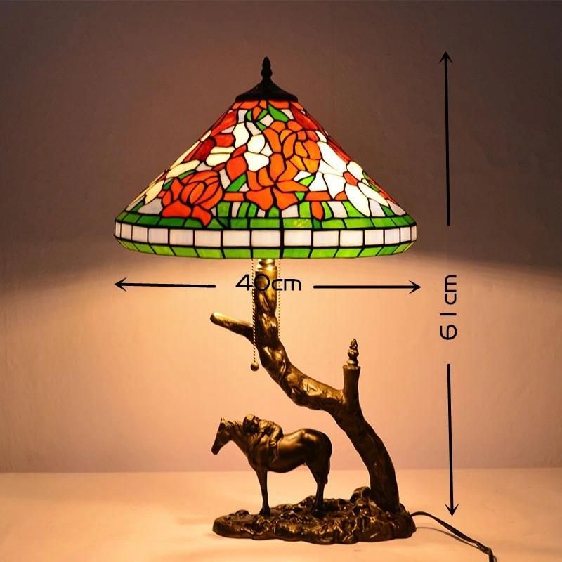 Tiffany Bronze Bedroom Decorative Lighting Stained Glass Table Lamp