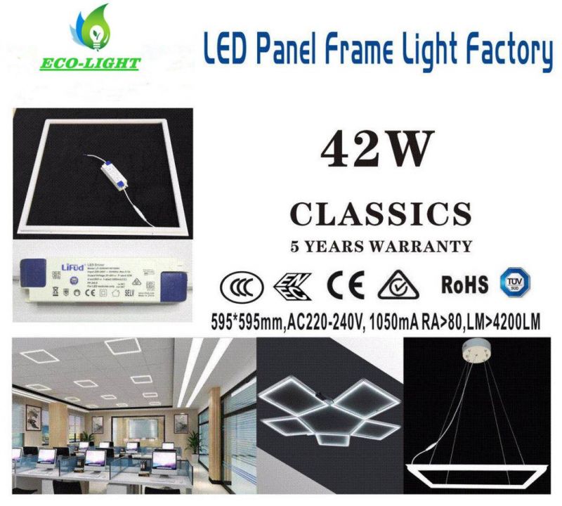 Aluminum Frame Lighting 5 Years Warranty Lifud Driver 42W 110lm/W Grill Frame Panel Lighting