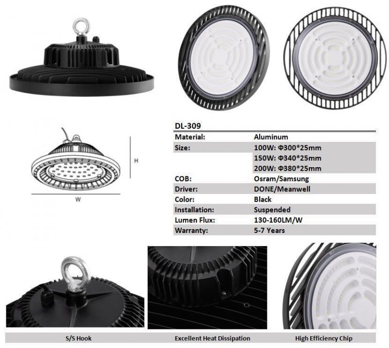 Hot-Selling UFO High Quality LED High Bay Lights for Industrial Workshop Lighting