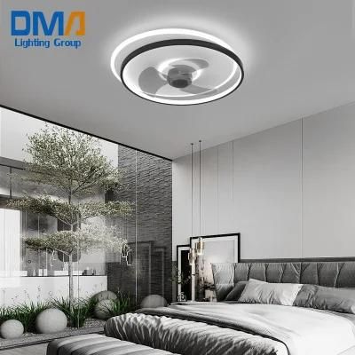 2022 New Nordic Light Luxury Restaurant Study Bedroom LED Ceiling Fans with Lights