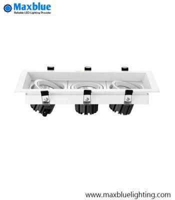 3X20W Recessed LED Ceiling Grille Down Light Lamp