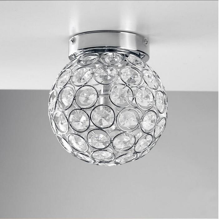 Modern Nordic Warm Round Creative Living Room Bedroom Crystal Ceiling Lamp LED