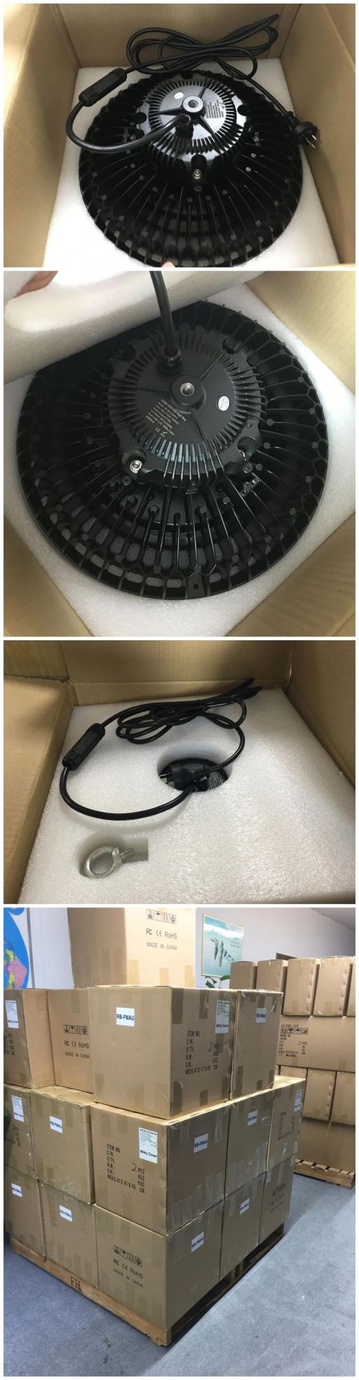 Motion Detection Sensors 200W 250W Industrial Dimmable UFO LED High Bay Light