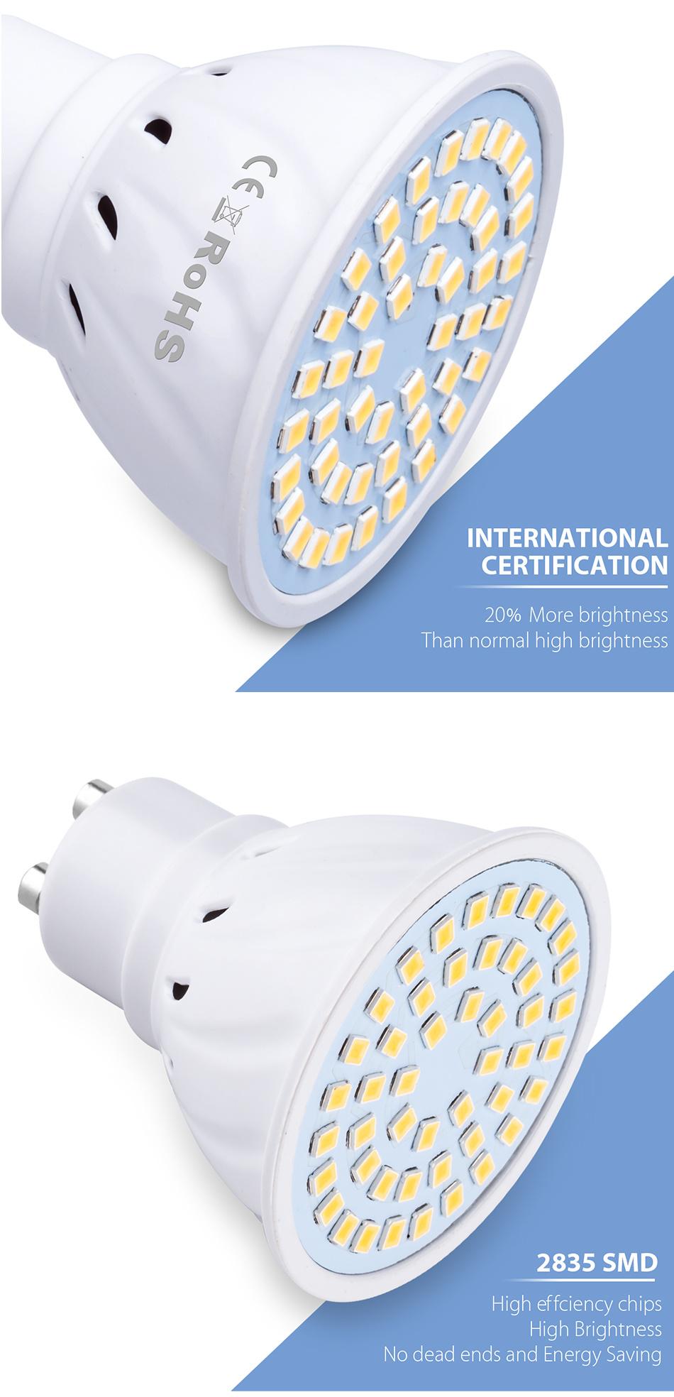 GU10 LED E27 Lamp E14 Spotlight Bulb 48 60 80LEDs Lampara 220V Gu 10 Bombillas LED MR16 Gu5.3 Lampada Spot Light B22 5W 7W 9W