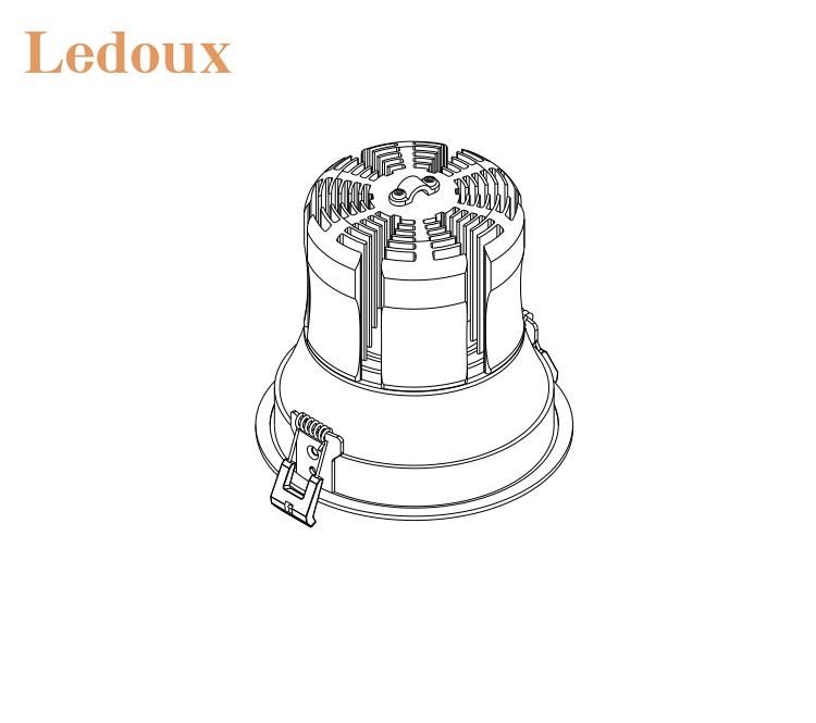 High Lumen COB Recessed Ceiling Downlight Round 1*40W