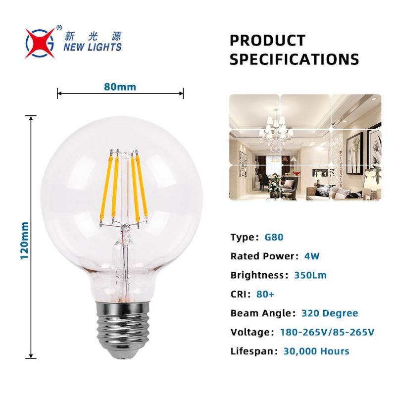 G80 G95 G125 LED Bulb Light E27 Energy Saving Lamp LED Filament Bulb