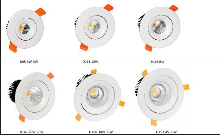 30W Hole 130mm LED Ceiling Down Light 5 Year Warranty