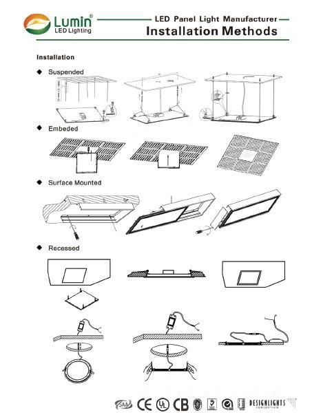 24W CRI>90 595*595mm 0-10V Dimming LED Ceiling Panel Lights
