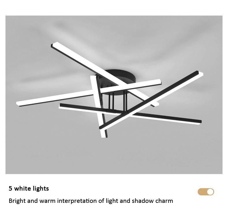 2022 New 4 Heads Strip Designer Study Room Dining Room Living Room Modern Ceiling Light Lamp LED