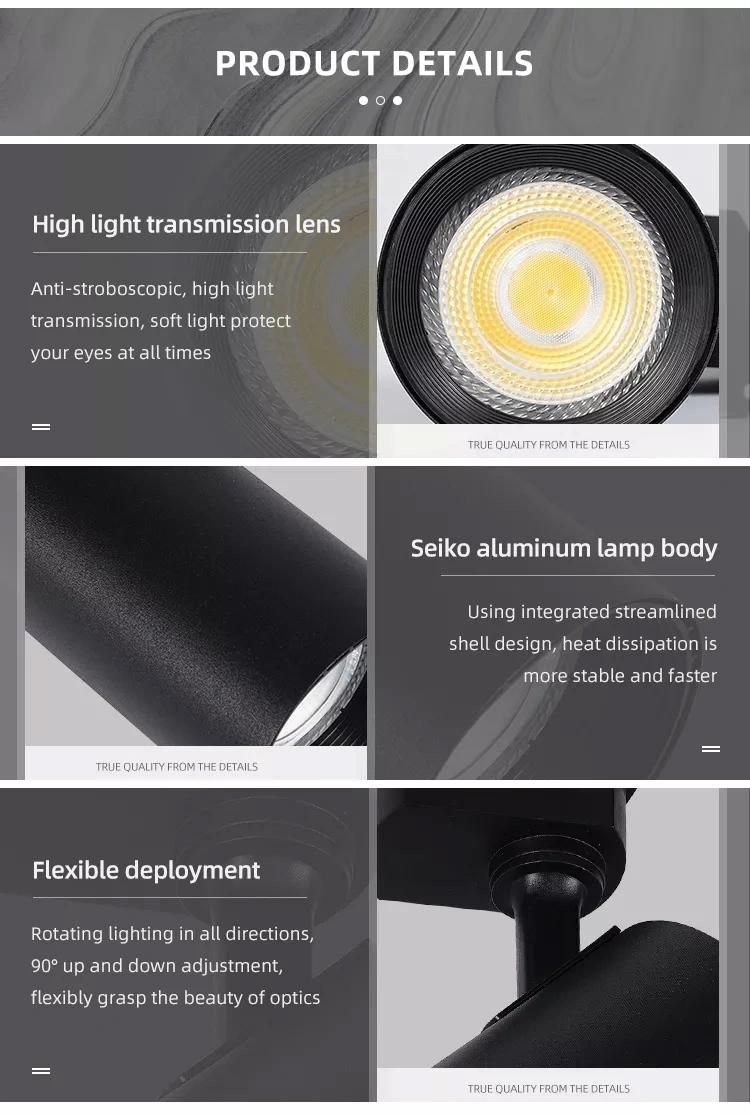 Commercial LED Tracklights for Store 13W 20W 30W Motorized Magnetic Rail Lighting LED Track Light